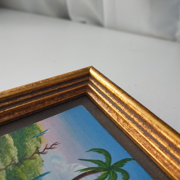 Village Painting from Haiti a colorful scene from 1988 sign Laeroix or Lacroix - Picture 9 of 10